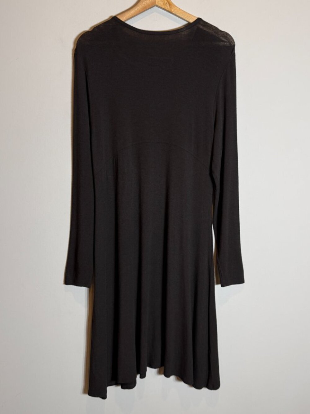 Eileen Fisher Viscose Jersey Long Sleeve Dress Women's Medium Brown Minimal NWOT - Picture 9 of 13